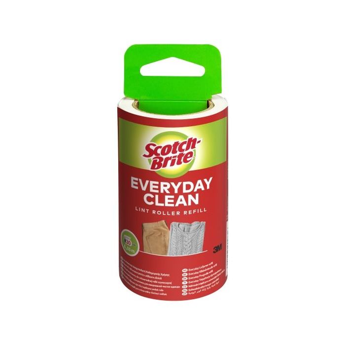 Scotch-Brite Everyday Clean Recambio para Rodillo Quitapelusas Adhesivo - 30 Hojas - Color Blanco