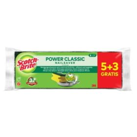 Scotch-Brite Classic Pack de 8 Estropajos de Cocina - Proteccion para los Dedos - Promocion 5 + 3 Gratis - Color Amarillo