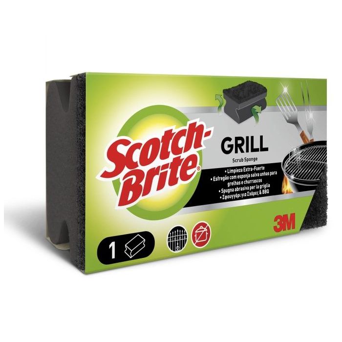 Scotch-Brite Estropajo para Parrillas - Proteccion para los Dedos - Color Negro