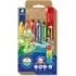 Staedtler Noris Junior Pack de 5 Lapices de Colores Extragruesos + Sacapuntas - 3 en 1, Lapiz, Cera y Acuarelable - Colores Surtidos