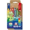 Staedtler Noris Junior Pack de 5 Lapices de Colores Extragruesos + Sacapuntas - 3 en 1, Lapiz, Cera y Acuarelable - Colores Surtidos