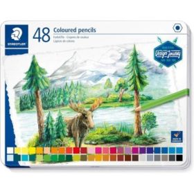 Staedtler 146C Caja Metalica con 48 Lapices de Colores - Mina Suave - Colores Surtidos