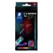 Staedtler Norix 186 Pack de 12 Lapices de Colores HB - Madera Negra - Mina de Grafito - Diseño Inteligente - Para Escribir, Dibujar y hacer Bocetos
