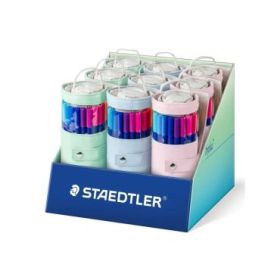 Staedtler Triplus Color 323 Expositor con 9 Pack Enrollables de 20 Rotuladores - Trazo de 1mm aprox. - Tinta Base de Agua - 97% de Plastico Reciclado - Colores Surtidos