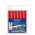 Staedtler Noris Jumbo 340 Pack de 6 Rotuladores Jumbo - Punta de Fibra - Trazo 3mm - Tapa Ventilada - Color Rojo
