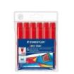 Staedtler Noris Jumbo 340 Pack de 6 Rotuladores Jumbo - Punta de Fibra - Trazo 3mm - Tapa Ventilada - Color Rojo
