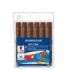 Staedtler Noris Jumbo 340 Pack de 6 Rotuladores Jumbo - Punta de Fibra - Trazo 3mm - Tapa Ventilada - Color Marron