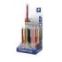 Staedtler Triplus Expositor con 12 Boligrafos Retractiles - Tinta Azul - Ancho de Linea M - Colores Surtidos