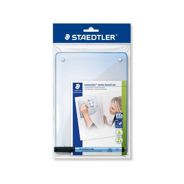 Staedtler Lumocolor 641 Lamina para Notas Flexible con Rotulador - Tamaño 210x148mm - Autoadhesivo - Limpieza en Seco