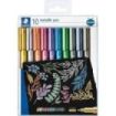 Staedtler Metallic Pen Pack de 10 Rotuladores de Punta Fina - Trazo 1 - 2mm Aprox - Tinta Base de Agua - Colores Surtidos