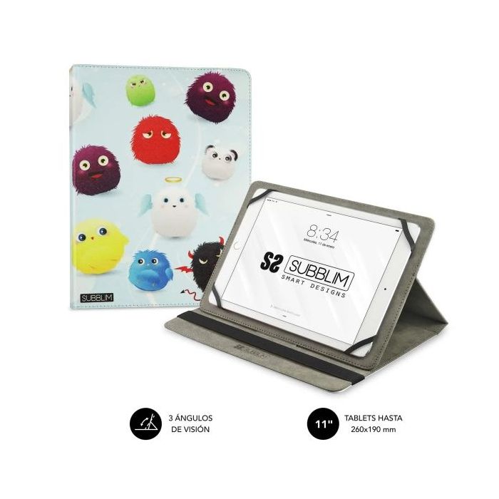 Subblim Funda Tablet Universal Trendy 9.6" a 11" - Posicion Stand con 2 Angulos de Vision - Soporte Antideslizante - Colores Varios