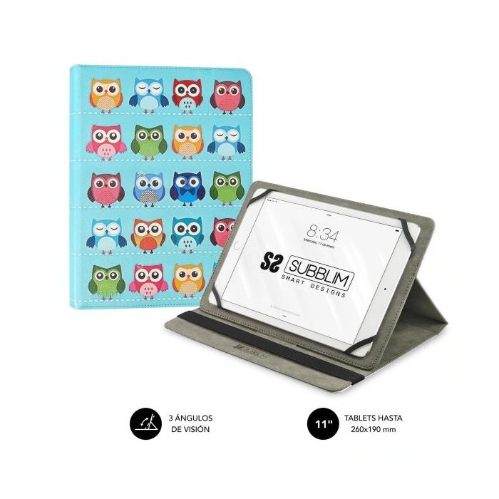 Subblim Funda Tablet Universal Trendy 9.6" a 11" - Posicion Stand con 2 Angulos de Vision - Soporte Antideslizante - Colores Varios