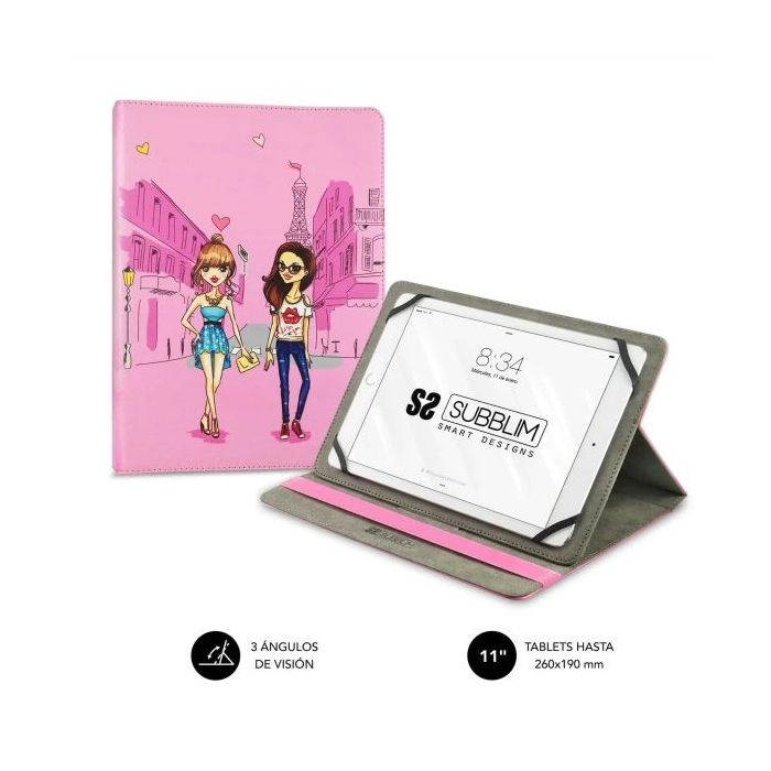 Subblim Funda Tablet Universal Trendy 9.6" a 11" - Posicion Stand con 2 Angulos de Vision - Soporte Antideslizante - Colores Varios