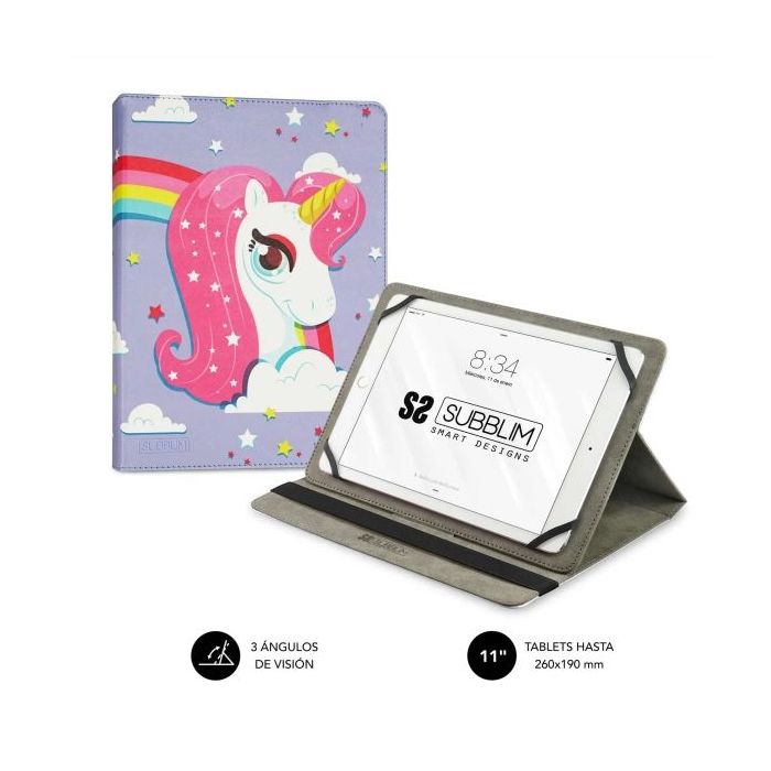 Subblim Funda Tablet Universal Trendy 9.6" a 11" - Posicion Stand con 2 Angulos de Vision - Soporte Antideslizante - Colores Varios