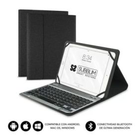 Subblim Teclado Bluetooth extraíble - Funda universal 9-10.1" - Diseño ultradelgado - Soporte ajustable - Acceso a todas las funciones - Sistema magnético - Resistente y adaptable - Inalámbrico - Bluetooth - Color Negro
