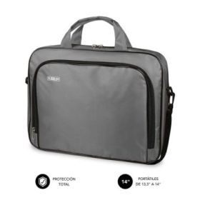 Subblim Estuche Oxford Portátil 13.3" a 14" - Protección reforzada - Correas Ajustables -  Bolsillo Exterior - Color Gris