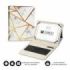 Subblim Keytab Pro Bluetooth Funda universal 9-10.1" - Diseño ultradelgado - Soporte ajustable - Sistema magnético - Resistente y adaptable - Inalámbrico - Bluetooth - Color Marmol Blanco