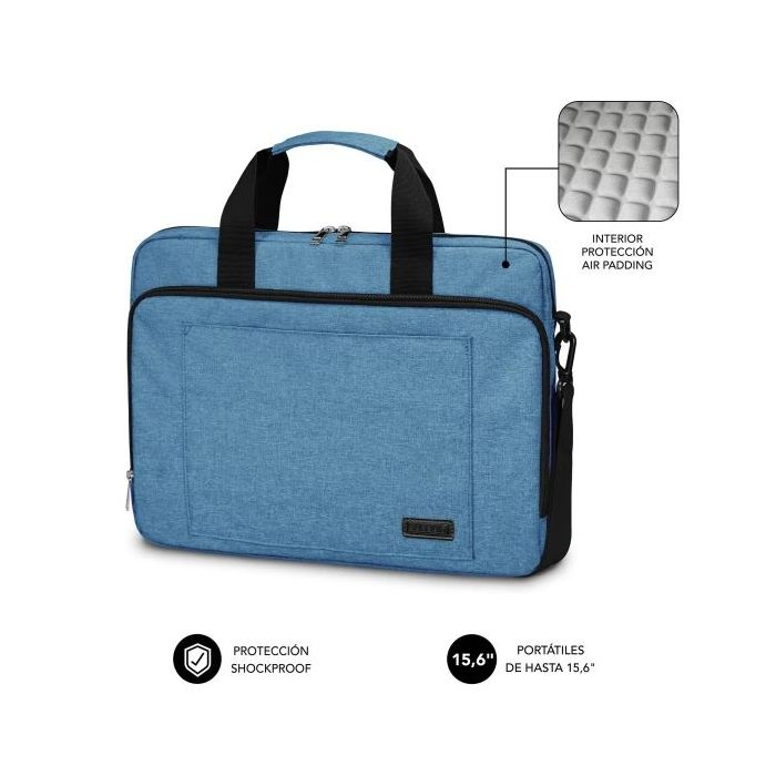 Subblim Maletin para Portatiles de hasta 15.6 Pulgadas - Proteccion Air Padding - Resistente Poliester Oxford - Repelente de Liquidos - Color Azul