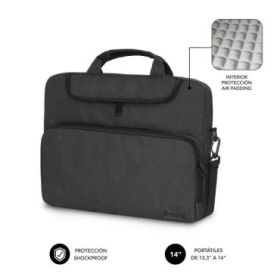 Subblim Maletin para Portatiles de hasta 14" Pulgadas - Proteccion Air Padding - Resistente Poliester Oxford - Repelente de Liquidos - Color Negro