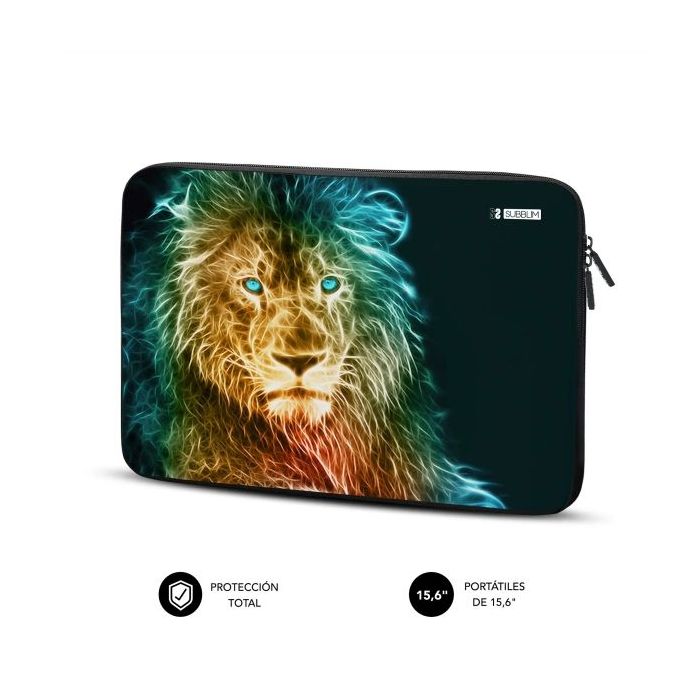 Subblim Funda Trendy de Neopreno Portátil de 15,6"- Resistencia a Golpes y Caidas - Color Lion