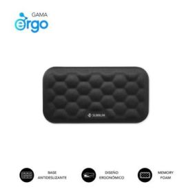 Subblim Ergo Airpadding Reposamuñecas para Raton - Espuma Viscoelastica 65D - Tejido AirMesh Transpirable - Base Antideslizante - Color Negro