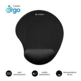 Subblim Ergo Neogel Alfombrilla Ergonomica para Raton - Espuma Elastica - Microtexturizada Impermeable - Base Antideslizante - Color Negro
