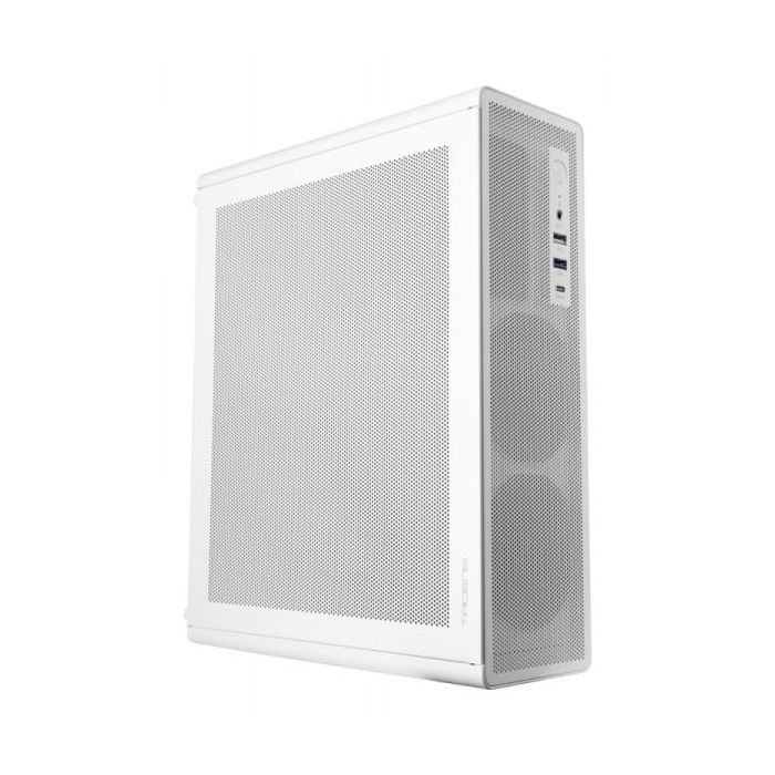 Tacens Aerom Slim 500 Caja Minitorre Ultra Compacta Micro ATX - Ventilador FDB de 90mm - Fuente de Alimentacion TFX 500W - Panel Frontal y Lateral de Malla - Puerto USB-A/USB-C/Audio - 334x272x102mm - Color Blanco