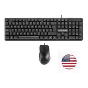 Tacens Anima ACP02 Pack USB Teclado Multimedia + Raton 1200dpi 3 Botones - Disposicion Internacional QWERTY US - Cable de 1.3m - Teclas de Membrana - Sensor Optico - Uso Diestro - Color Negro