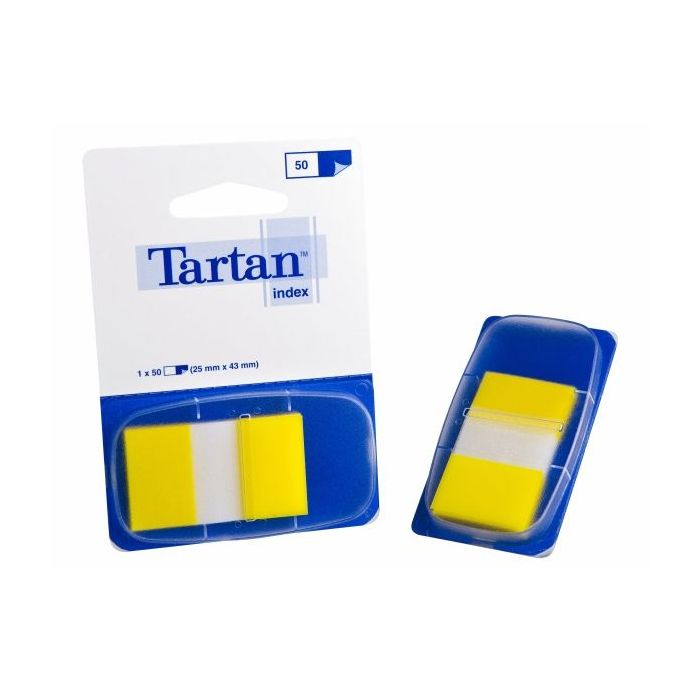 Tartan Pack de 12 Dispensadores de 50 Marcadores Reposicionables - 25x43mm - Color Amarillo