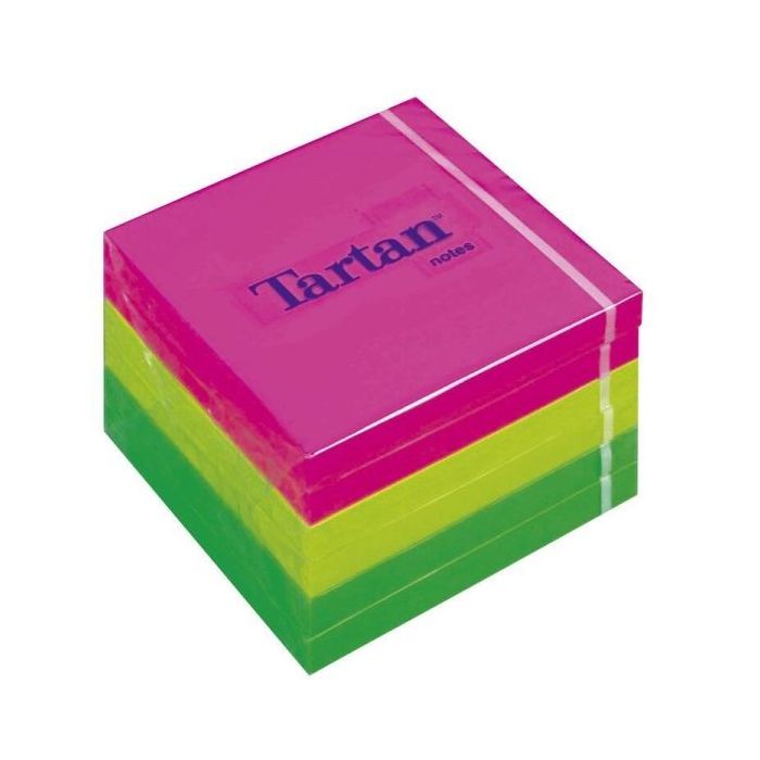 Tartan 7676N Pack de 6 Blocs de 100 Notas Adhesivas Reposicionables 76x76mm - 100% PEFC - Colores Surtidos
