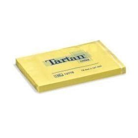 Tartan Pack de 12 Blocs de 100 Notas Adhesivas Reposicionables 76x127mm - 100% PEFC - Color Amarillo Claro