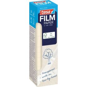 Tesa Paper Pack de 8 Cintas Adhesivas de Papel 19mm x 10 Metros - Casi Invisible en Superficies de Color Claro - Se puede Cortar con la Mano y Escribir sobre ella - Papel Certificado FSC®