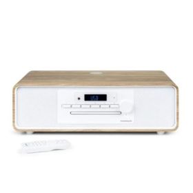 Thomson MIC300IBT Micro Cadena 60W Bluetooth 5.0 - Reproductor de CD, Radio FM, Reproductor USB (MP3) - Funcion de Carga Inalmbrica - Mando a Distancia - Color Madera/Blanco