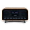 Thomson RT850BT Altavoz Retro Bluetooh - Radio Reloj Despertador - Potencia musical 30W - Color Madera/Negro