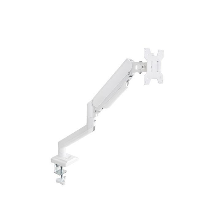 Tooq Soporte de Mesa con Brazo Articulado para Monitor de 13"-34" - Giratorio e Inclinable - Gestion de Cables - Peso Max 10kg - VESA 100x100mm - Color Blanco