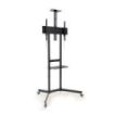 Tooq Nefertiti Soporte de Suelo con Ruedas para Pantallas 37" a 70" - Altura Ajustable - Bloqueo de Ruedas - Estante - Bandeja Superior para Webcam - Gestion de Cables - Peso Max 70kg - VESA Max 600X400mm - Color Negro