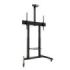 Tooq Aquiles Soporte de Suelo para Pantallas Interactivas/TV de 60 a 100" - Bandeja Multiusos - Peso Max. 120kg - Altura e Inclinacion Ajustables - Elevacion con Manivela - Ruedas - Color Negro