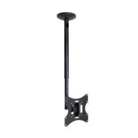 Tooq Soporte de Techo para Pantallas 23-42" - Altura, Inclinacion, Giro y Nivelacion Regulables - Gestion de Cables - Peso Max. 30kg - VESA Max. 200x200mm - Color Negro