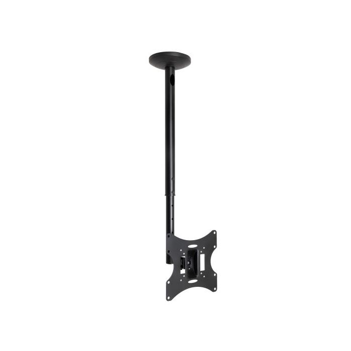 Tooq Soporte de Techo para Pantallas 23-42" - Altura, Inclinacion, Giro y Nivelacion Regulables - Gestion de Cables - Peso Max. 30kg - VESA Max. 200x200mm - Color Negro