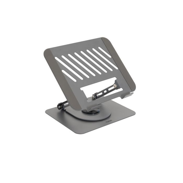 Tooq PH-DAFNE-G Soporte de Sobremesa para Portatil - De 11" a 17" - Acero - Rotacion 360 - Plegable y Portatil - Estable y Antideslizante - Ajustable - Color Gris Oscuro