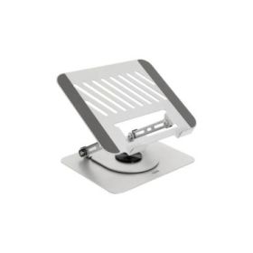 Tooq PH-DAFNE-S Soporte de Sobremesa para Portatil - De 11" a 17" - Acero - Rotacion 360 - Plegable y Portatil - Estable y Antideslizante - Ajustable - Color Plata