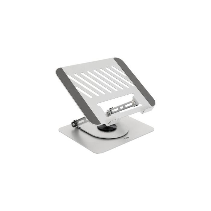 Tooq PH-DAFNE-S Soporte de Sobremesa para Portatil - De 11" a 17" - Acero - Rotacion 360 - Plegable y Portatil - Estable y Antideslizante - Ajustable - Color Plata