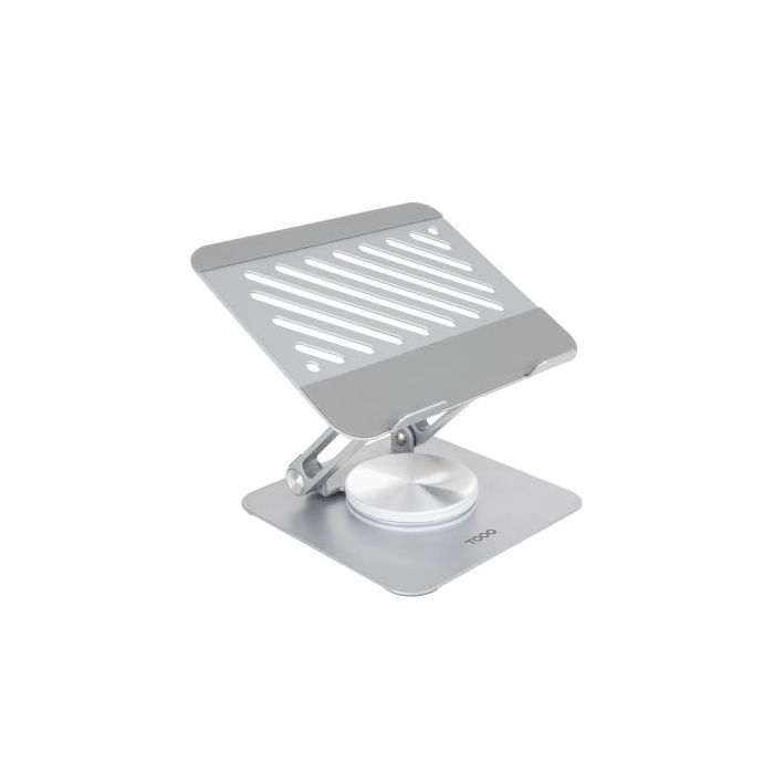 Tooq Soporte para Portatil hasta 13" - Rotacion 360 - Plegable y Portatil - Color Plata