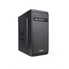 Tooq Caja Minitorre Micro-ATX/Mini-ITX - Tamaño Disco Soportado 3.5", 2.5" - USB3.0, 2.0, Audio HD - Ventilador 80mm Incluido - Color Negro