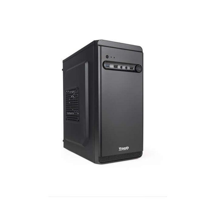 Tooq Caja Minitorre Micro-ATX/Mini-ITX - Tamaño Disco Soportado 3.5", 2.5" - USB3.0, 2.0, Audio HD - Ventilador 80mm Incluido - Color Negro