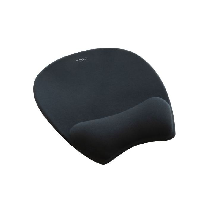 Tooq TQMP1002-B Alfombrilla Raton Ergonomica - Reposamuñecas Espuma Viscoelastica - Superficie Suave, Elastica, Transpirable y Resistente - Color Negro