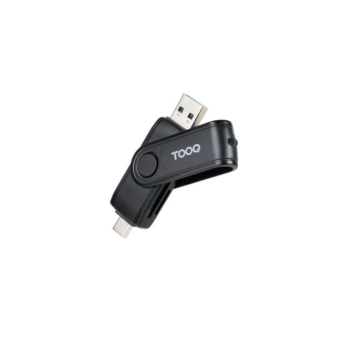 Tooq Lector de Tarjetas USB-C y USB-A - Compatible con SD, Micro SD y TF - Color Negro