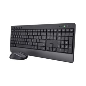 Trust Trezo Pack Teclado + Raton Inalambrico - Teclas Silenciosas - Fabricado con Material Reciclado - Color Negro