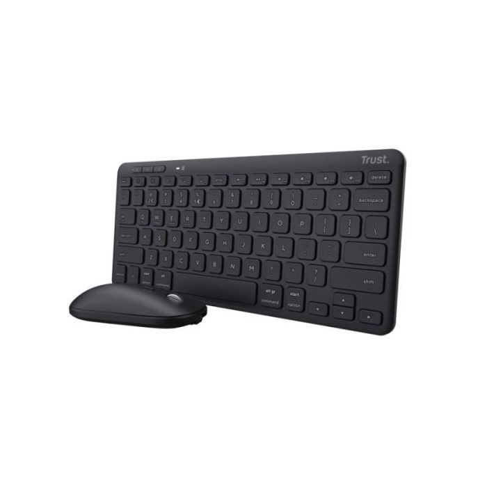 Trust Lyra Pack de Teclado y Mouse Inalambrico Bluetooth - Multidispositivo - Uso Ambidiestro - Color Negro