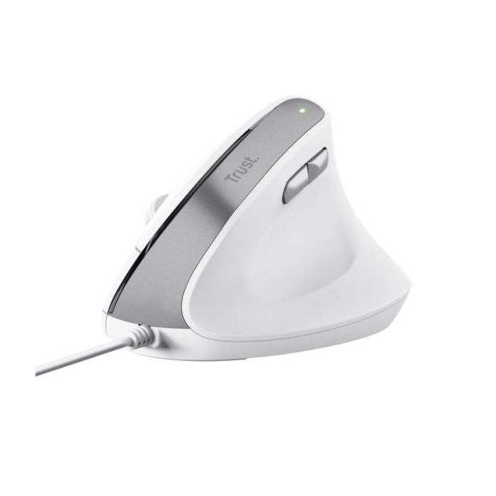 Trust Ergo Bayo Teclado - DPI Ajustable 800-2400ppp - 6 Botones - Cable 150cm -Color Blanco